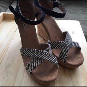 Toms Strappy Wedges, Size 9.5